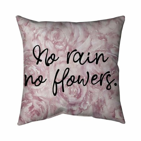 BEGIN HOME DECOR 26 x 26 in. No Rain No Flowers-Double Sided Print Indoor Pillow 5541-2626-QU27